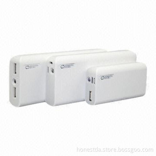 Dual USB Output Jack Power Banks, Charging for iPhone 5 with 13,200mAh Capacity, 5V DC/1.3A Input